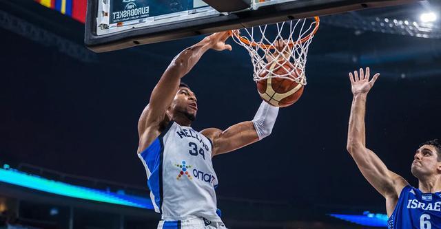 字母哥狂砍37+10阿夫迪亚22分 希腊战胜以色列晋级八强